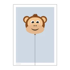 Clearance Plakat - Balloon Monkey Børn Til Børneværelset