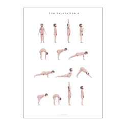 Hot plakat - Sun salutation a man Plakater Og Vægdekoration