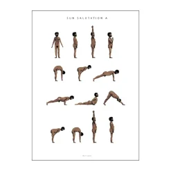 Outlet plakat - Sun salutation a man Plakater Og Vægdekoration