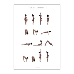 Outlet plakat - Sun salutation a woman Plakater Og Vægdekoration