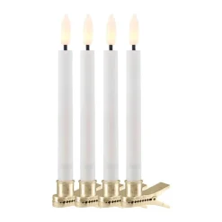 Hot Sille LED Juletræslys - 4 stk. Julepynt