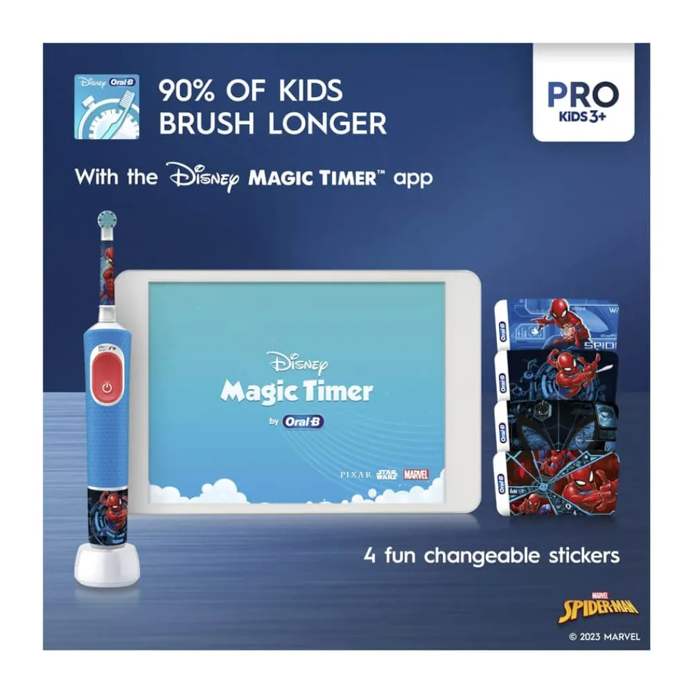 Discount Vitality Pro Kids Elektrisk Tandbørste - Spiderman Eltandbørster Og Tilbehør